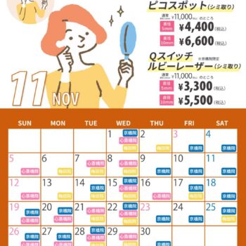 【11月】シミ治療の日