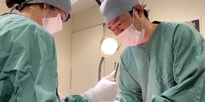 恵聖会クリニックで豊胸治療について相談する様子
