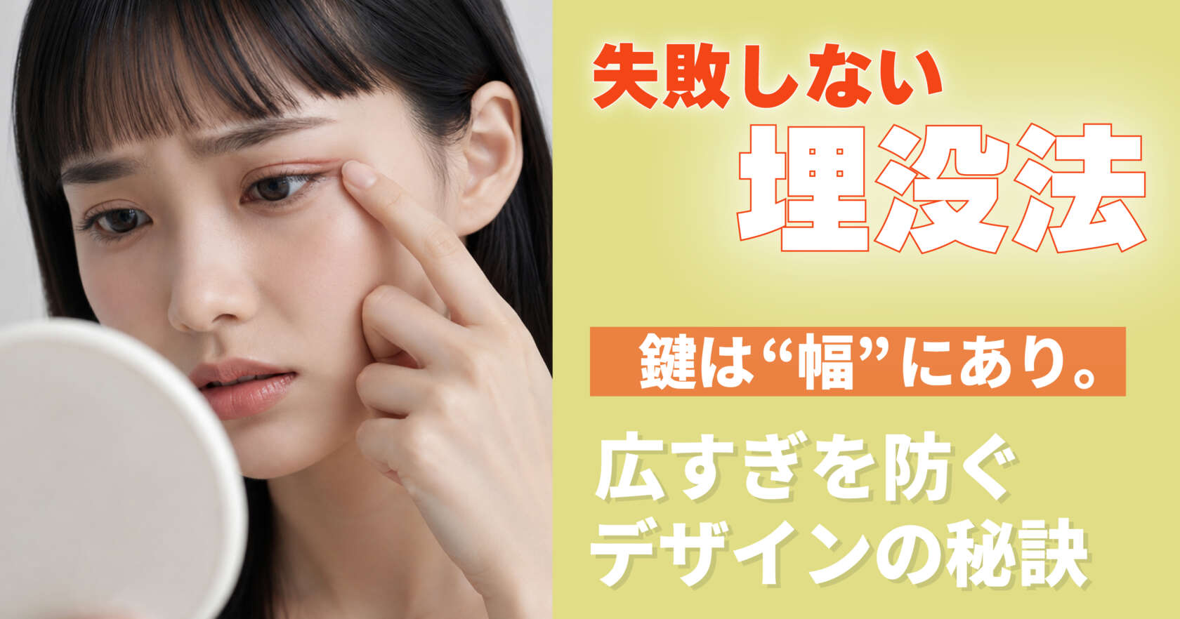 埋没法で二重幅が広すぎる仕上がりを防ぐデザインのポイント