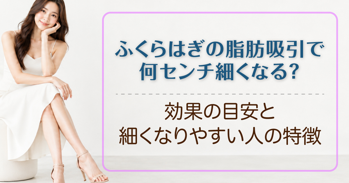 ふくらはぎの脂肪吸引で細くなる目安を解説するイメージ