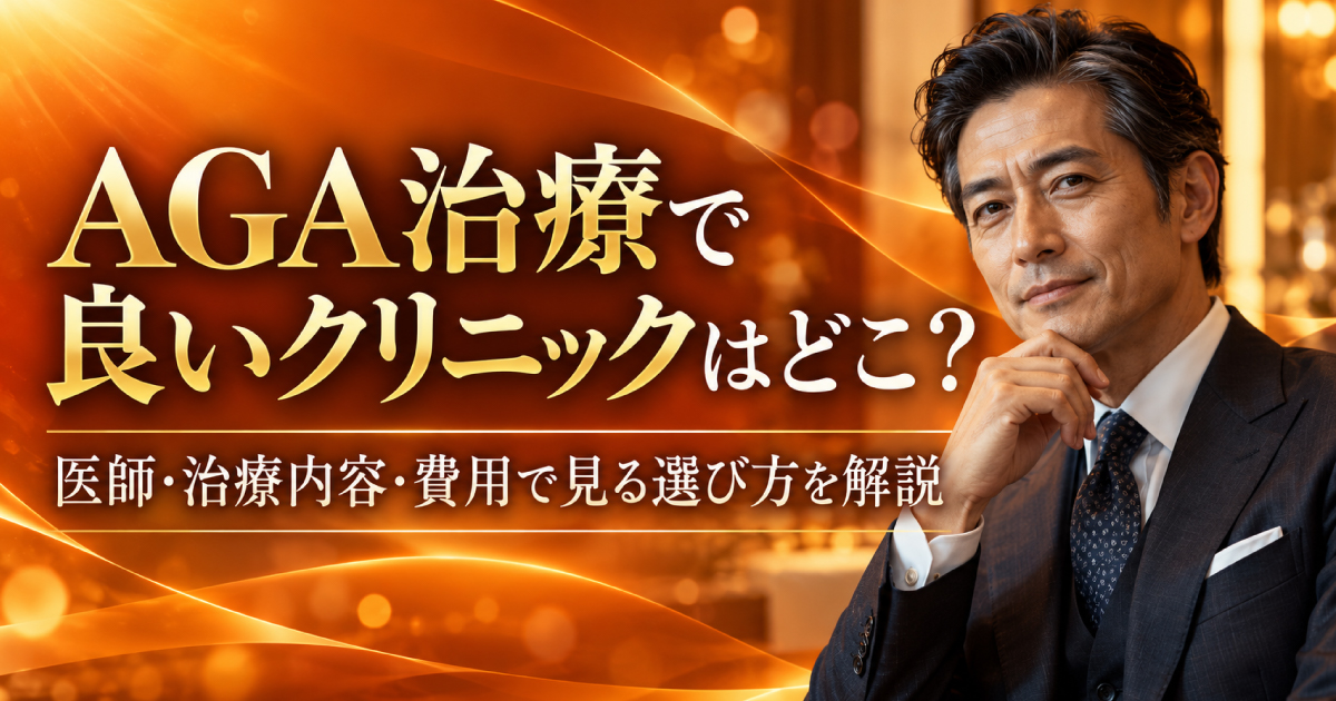 AGA治療で良いクリニックを選ぶための医師・治療内容・費用のチェックポイント