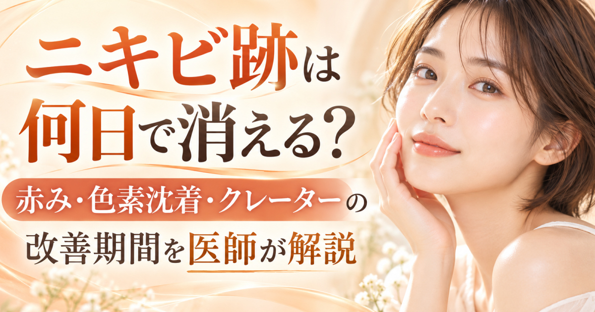 ニキビ跡の赤み・色素沈着・クレーターの改善期間について解説