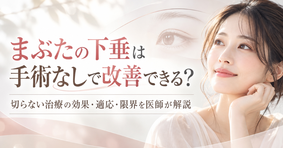 まぶたの下垂は手術なしで改善できる？切らない眼瞼下垂治療の効果と適応