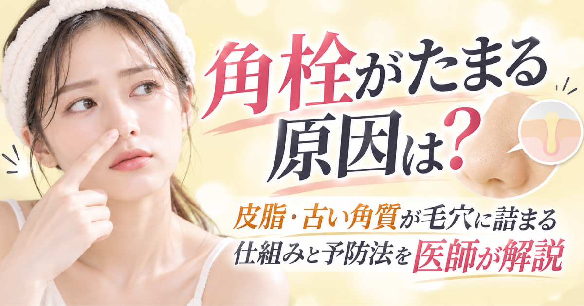 角栓がたまる原因と毛穴に詰まる仕組み、予防方法を解説