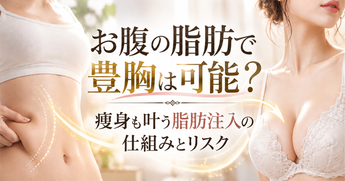 お腹の脂肪を使った脂肪注入豊胸のイメージ