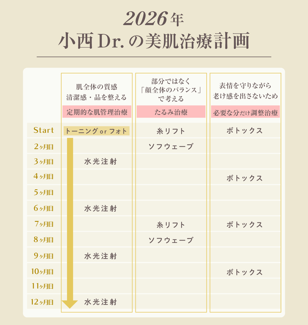 小西Dr.の年間計画表