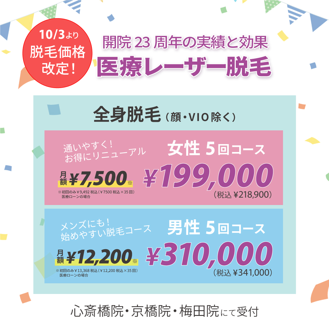 梅田院開院キャンペーン第2弾バナー画像