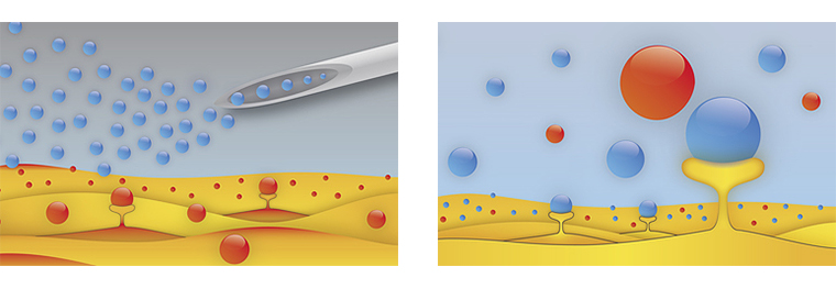 ACRS療法による皮膚細胞の再生と活性化の様子を表すイラスト画像