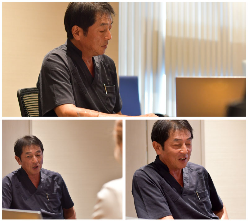 アラガン社の取材時の鬼頭理事長の様子